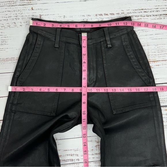 7 for All Mankind size 25 Coated Black Darted Boyfriend Jogger Jeans - Picture 11 of 14